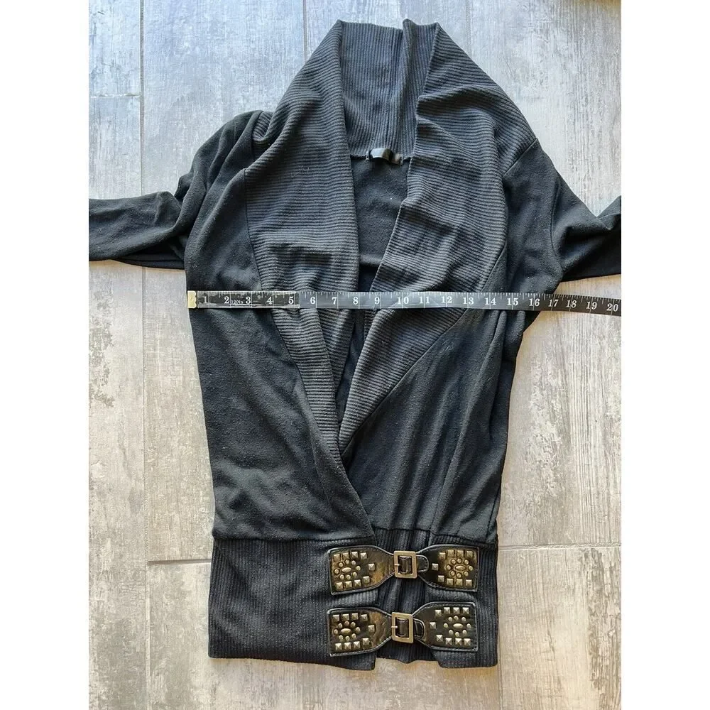 Los Angeles Boutique Wrap V-Neck Drape Lightweight Sweater Cardigan Tunic Top M